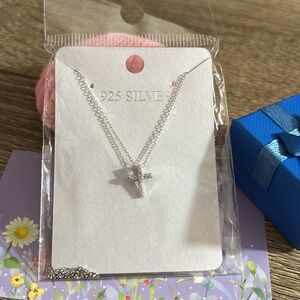 Cross Pendant Necklace 18K S925 NEW